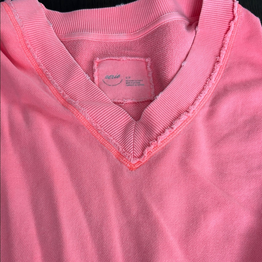 Aerie Bright Pink V-Neck Sweater - Picture 3 of 3